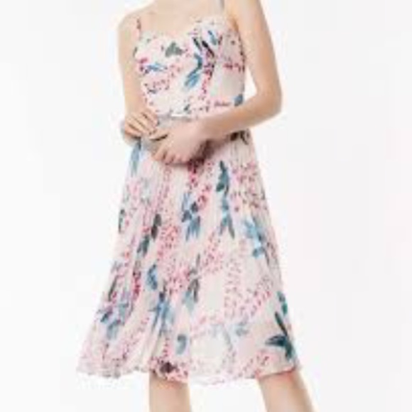 Women’s Floral Pleated Special Occasion Midi Dress - Picture 5 of 7
